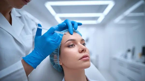 Close-up of precise botox injection technique during hands-on clinical training