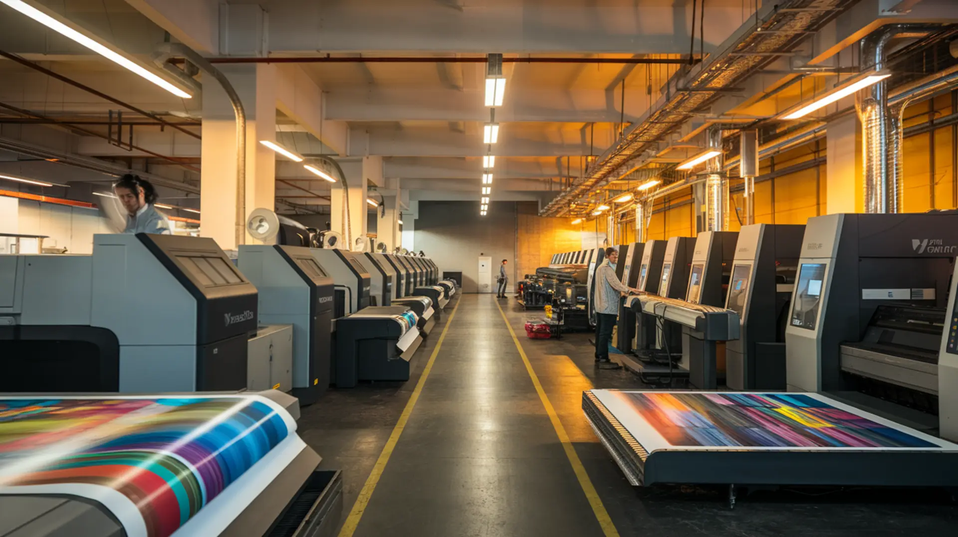 Printing247 production facility with professional printing equipment